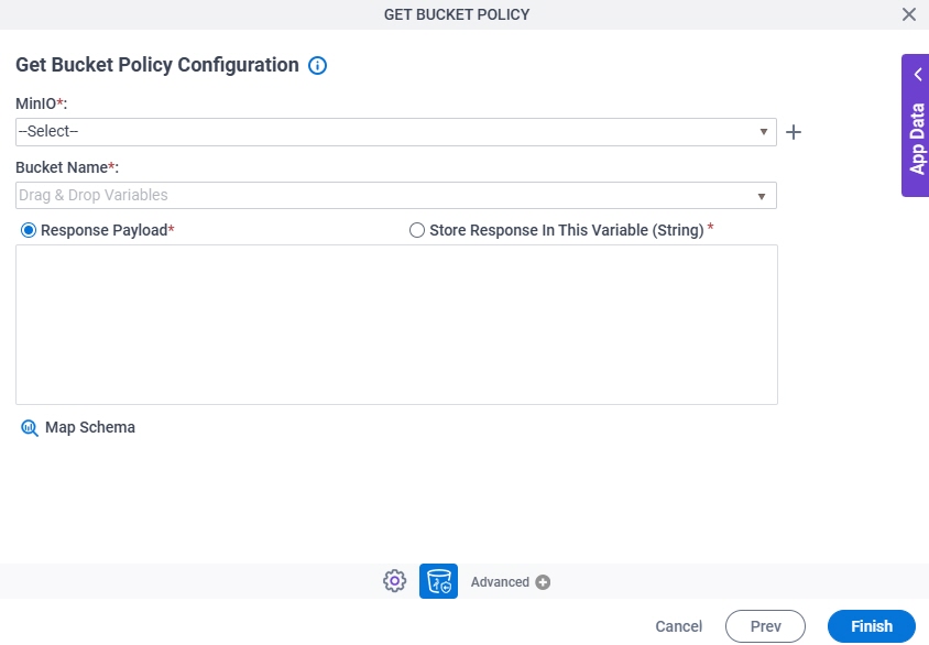 Get Bucket Policy Configuration screen