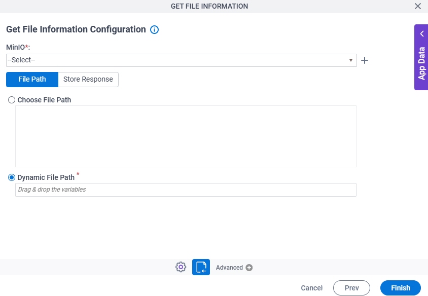 Get File Information Configuration File Path tab