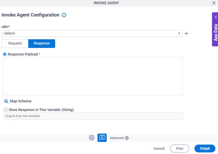Invoke Agent Configuration Response tab