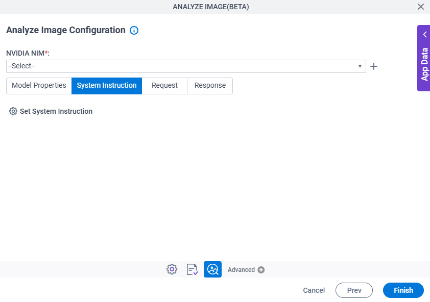 Analyze Image Configuration System Instruction tab