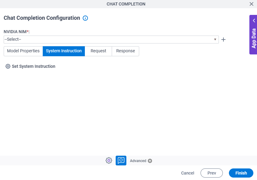 Chat Completion Configuration System Instruction tab