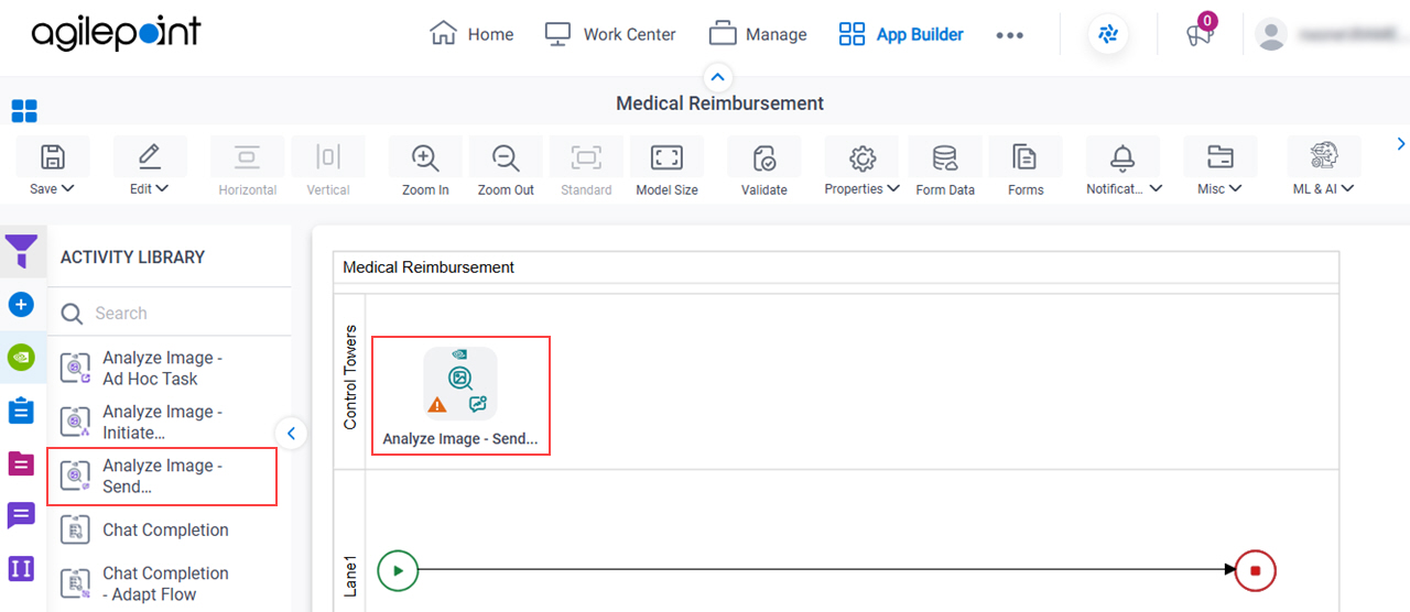 Drag Analyze Image Send Notification activity