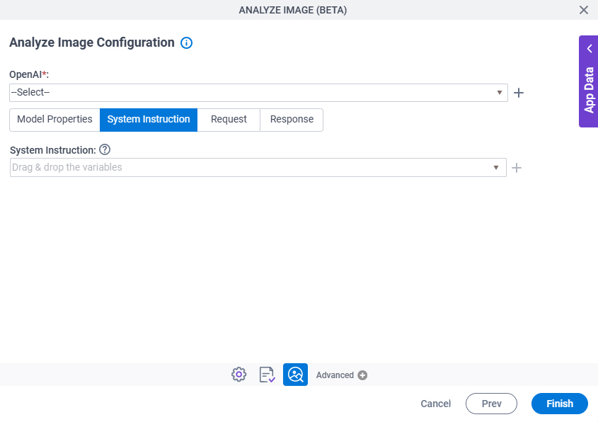 Analyze Image Configuration System Instruction tab
