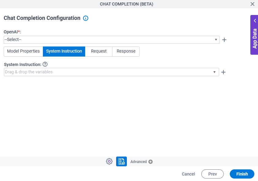 Chat Completion Configuration System Instruction tab