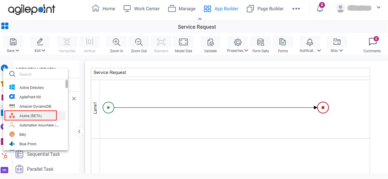 Open Asana tab