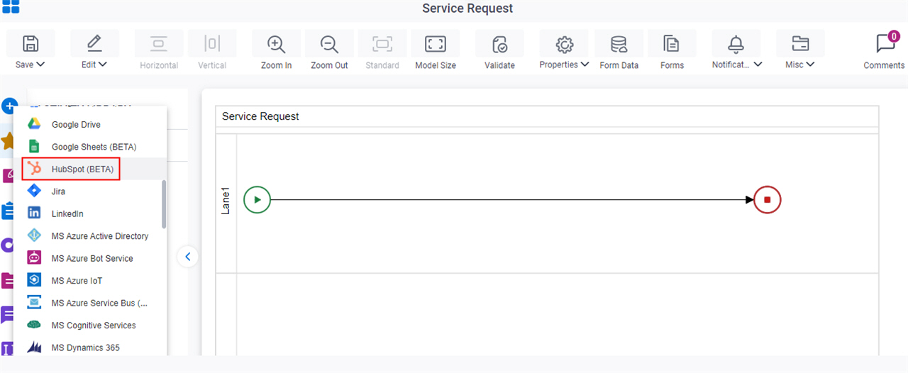 Open HubSpot tab