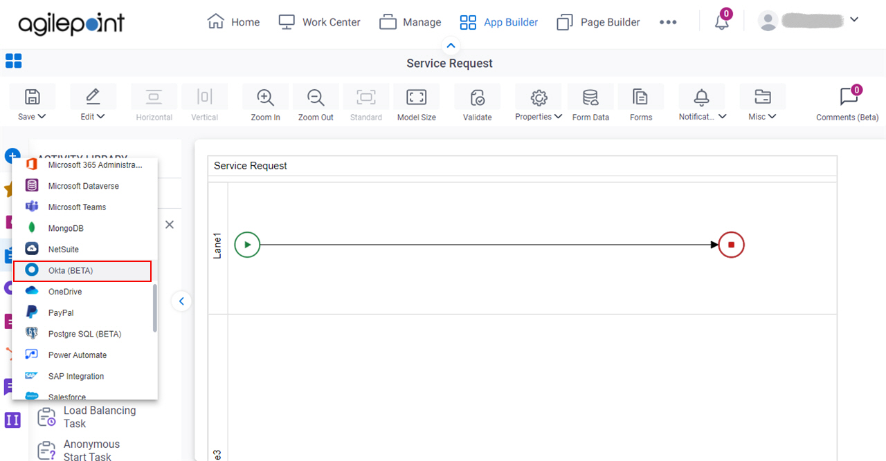 Open Okta tab