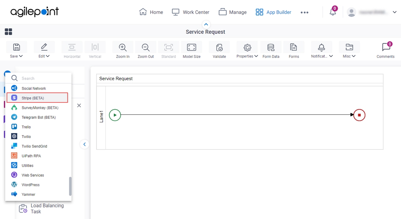 Open Stripe tab