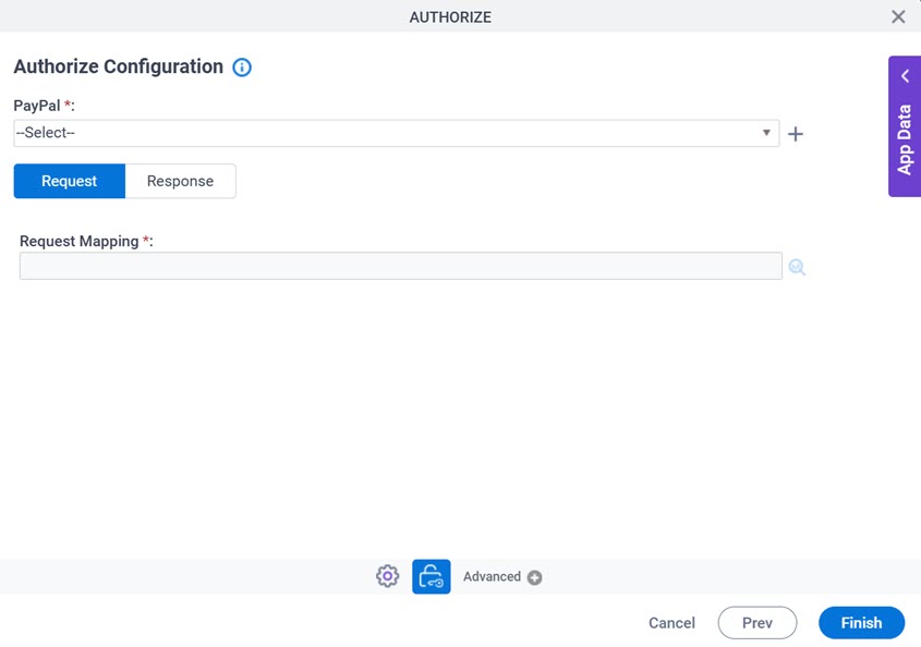 PayPal Authorize Payload tab