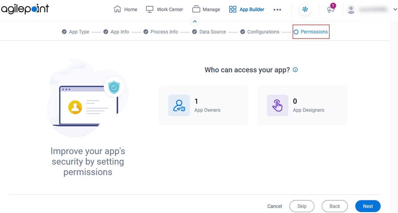 Permissions section