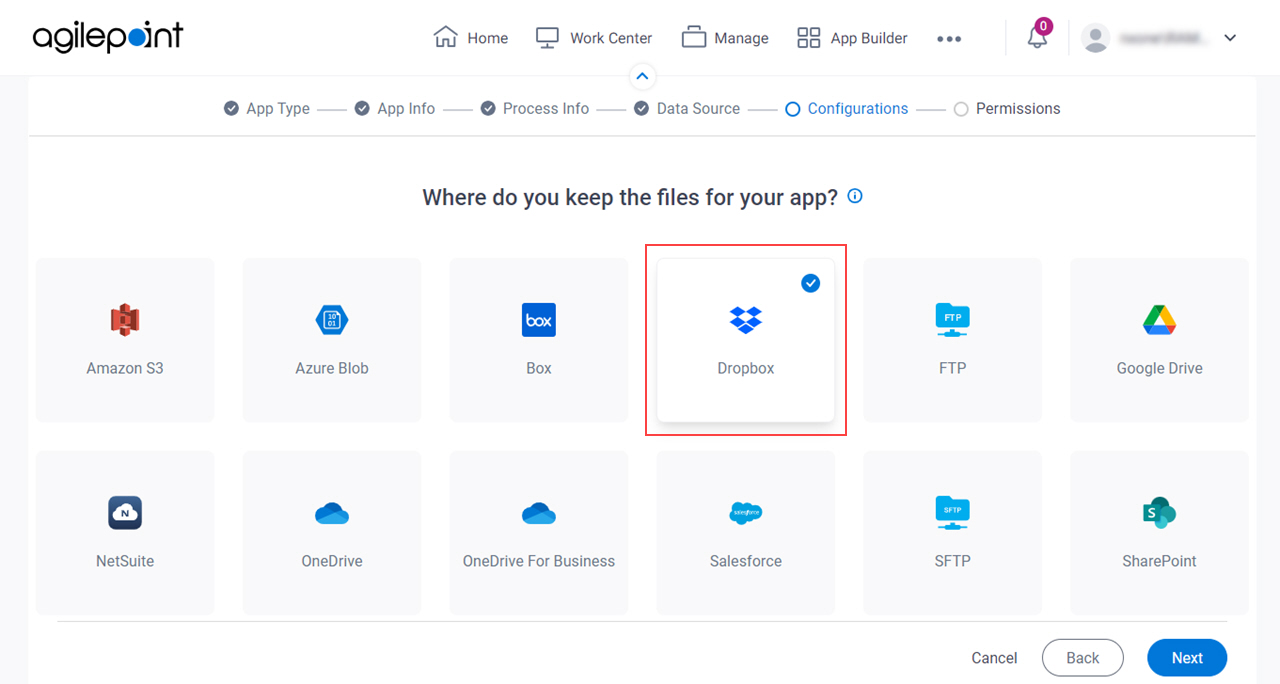 Select Dropbox