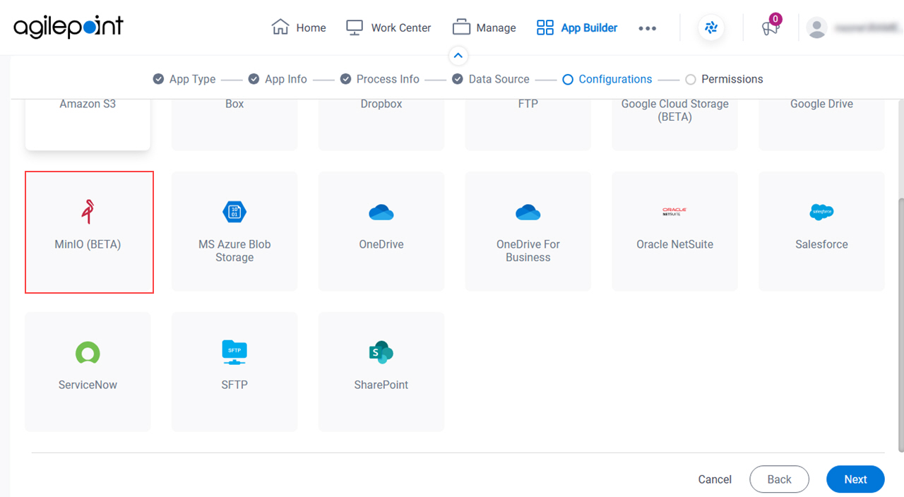 Select Google Cloud Storage