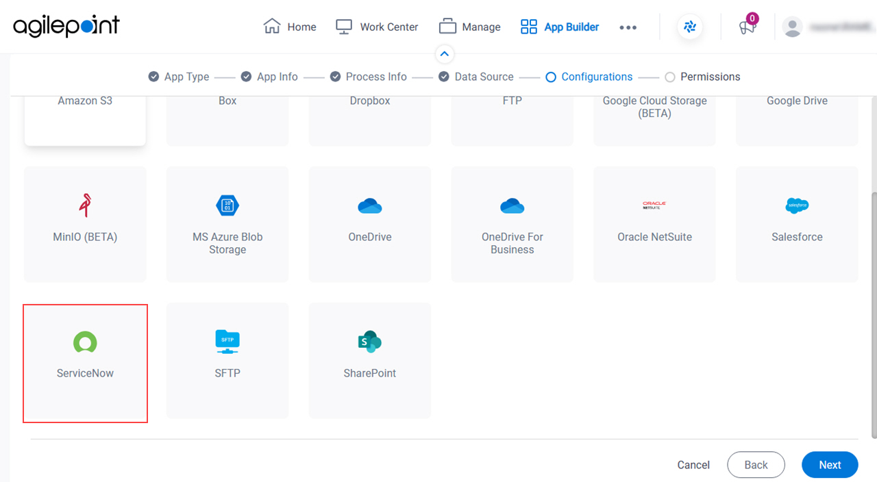 Select ServiceNow