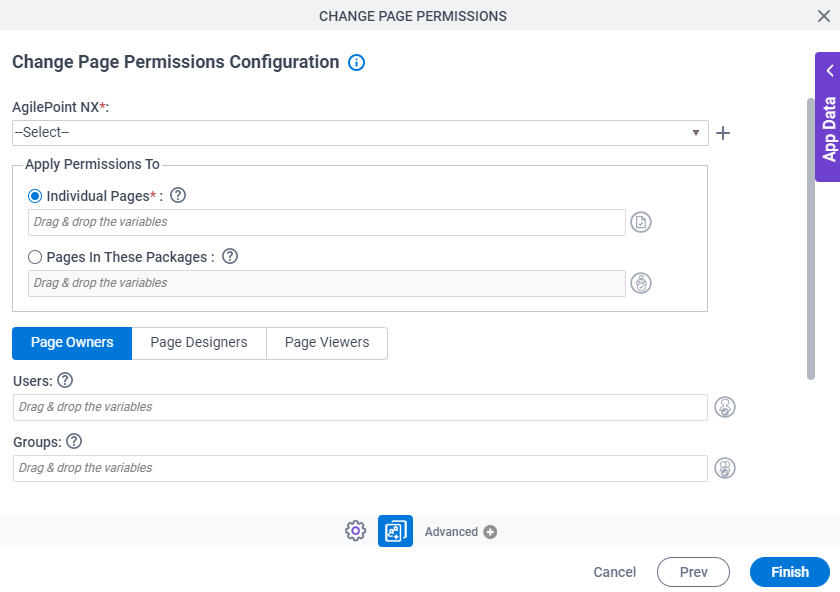 Change Page Permissions Configuration Page Owners Tab