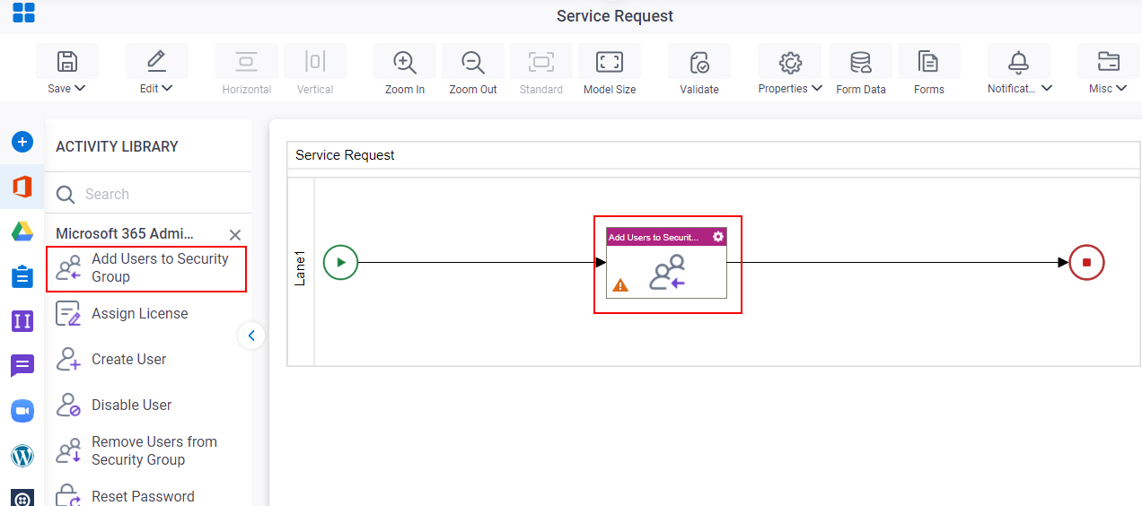 Drag Add Users To Security Group activity