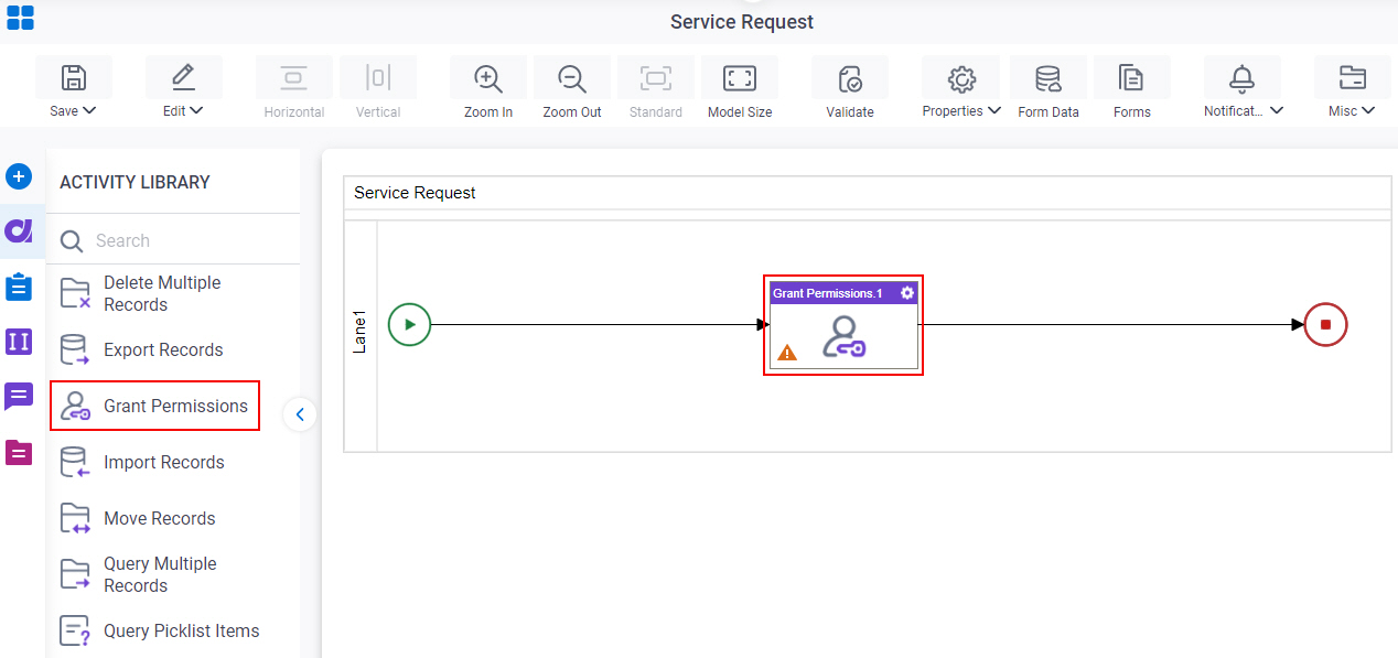 Grant Permissions activity