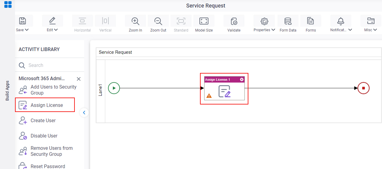 Drag Assign License activity