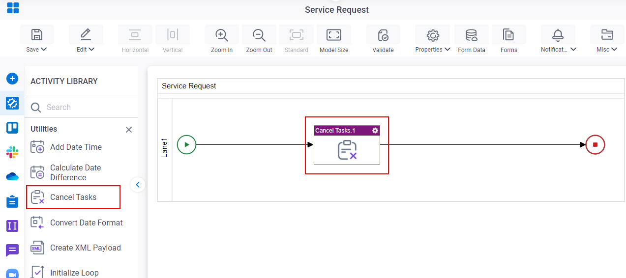 Drag Cancel Tasks activity