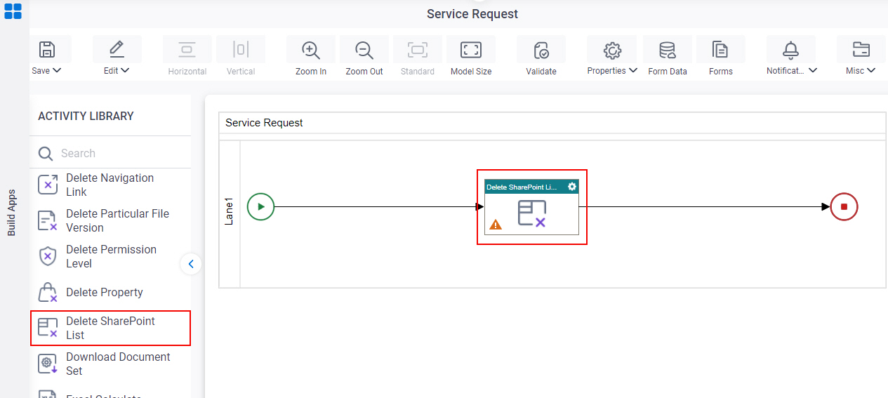 Drag Delete SharePoint List activity