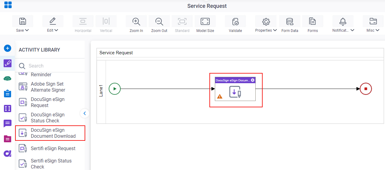 Drag DocuSign eSign Document Download activity