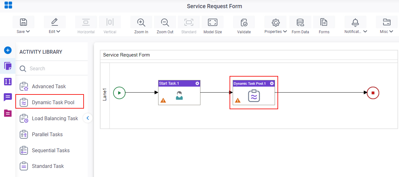 Drag Dynamic Task Pool activity