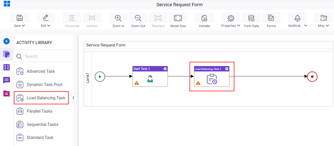 Drag Load Balancing Task activity