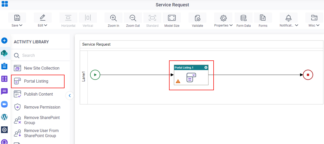 Drag Portal Listing activity