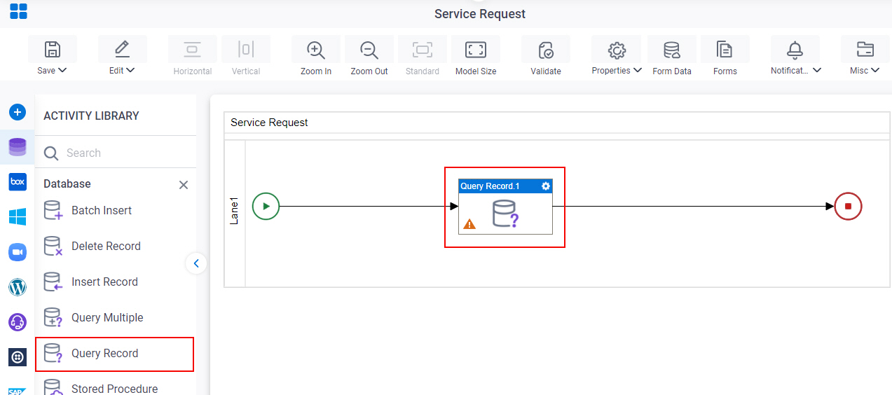 Drag Query Record activity