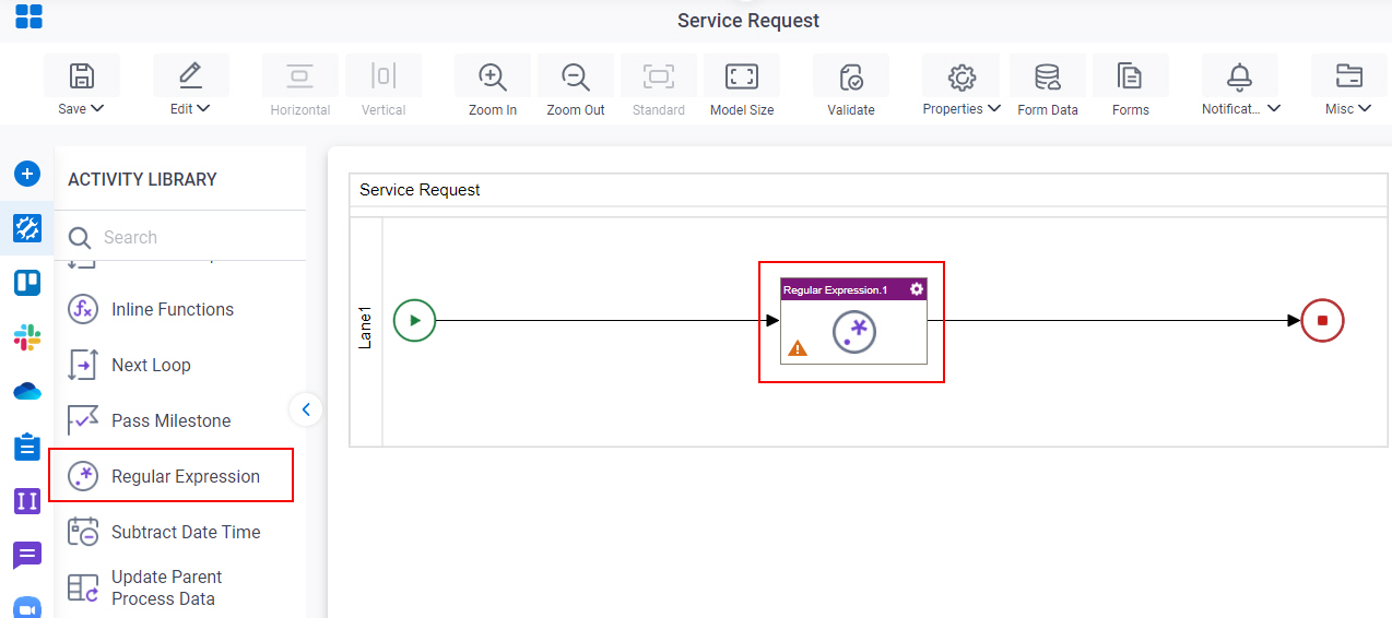 Drag Regular Expression activity
