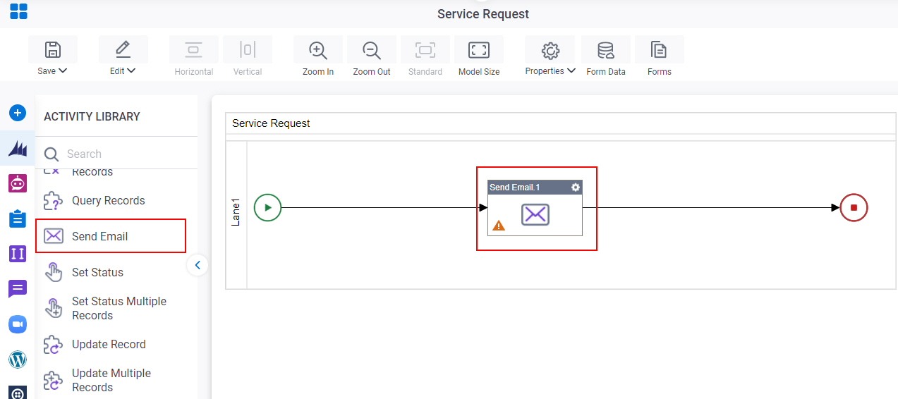 Drag Send Email activity