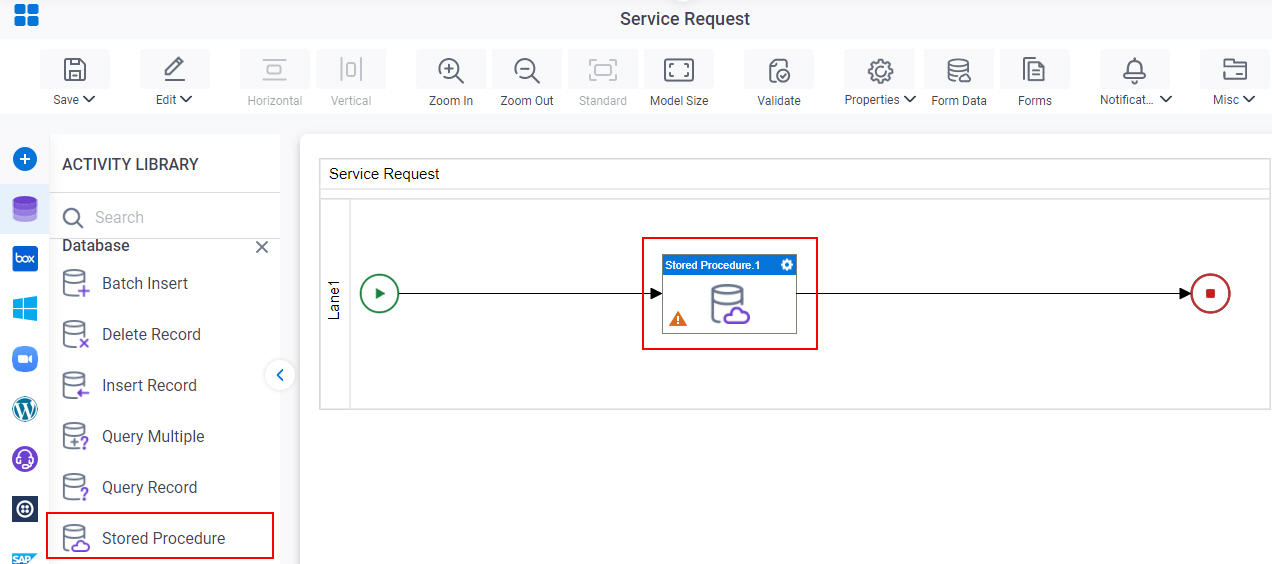 Drag Stored Procedure activity