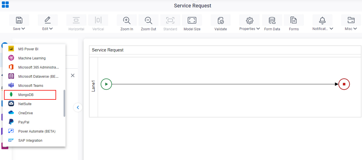 Open MongoDB tab