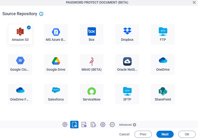 Source Repository screen
