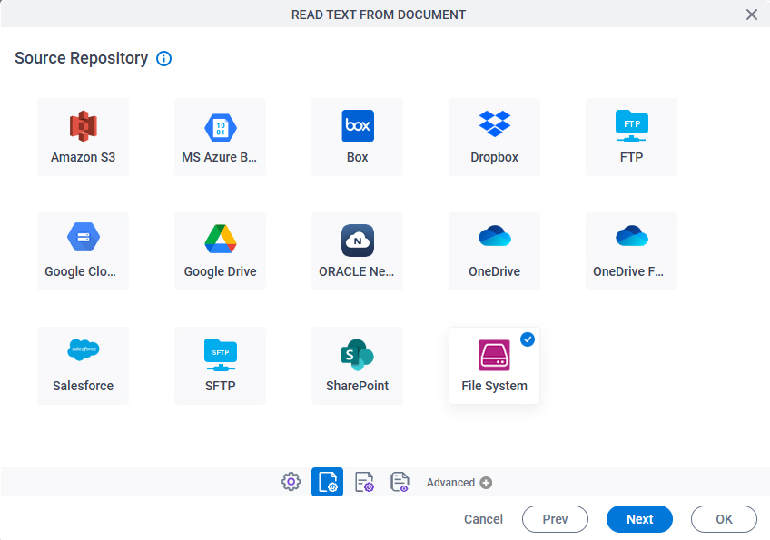 Source Repository screen