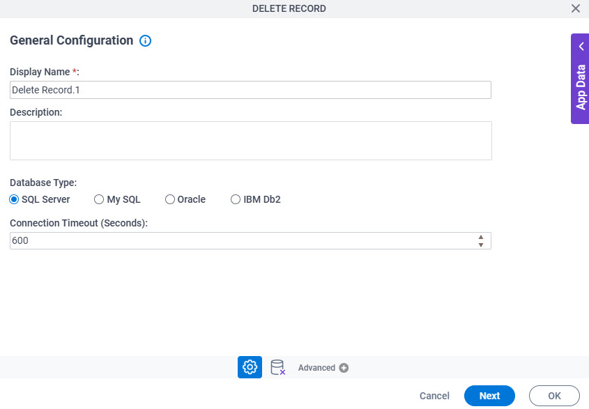 General Configuration screen
