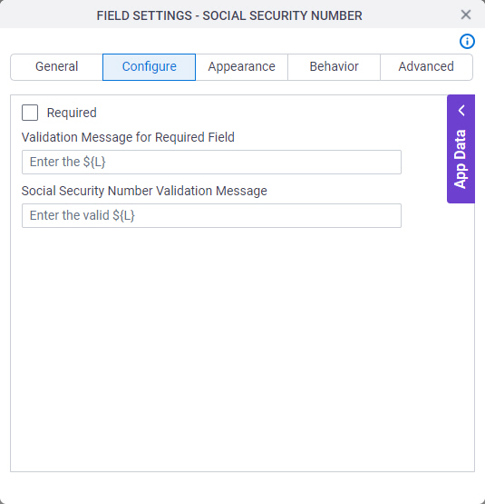 Configure tab