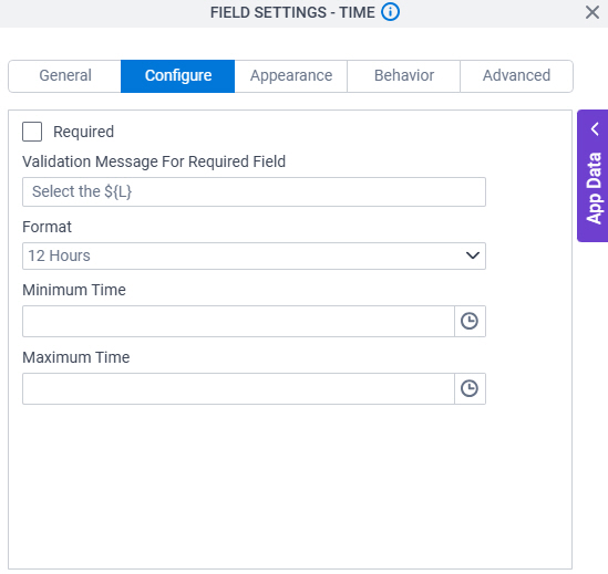Configure tab