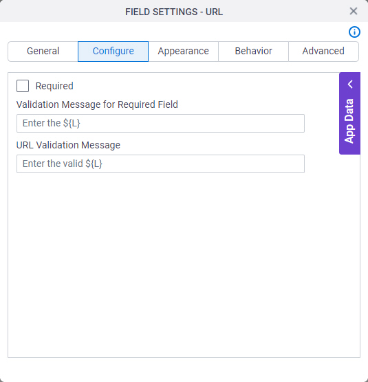 Configure tab