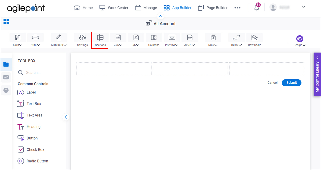 Click Form Sections