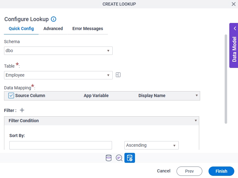 Quick Config tab