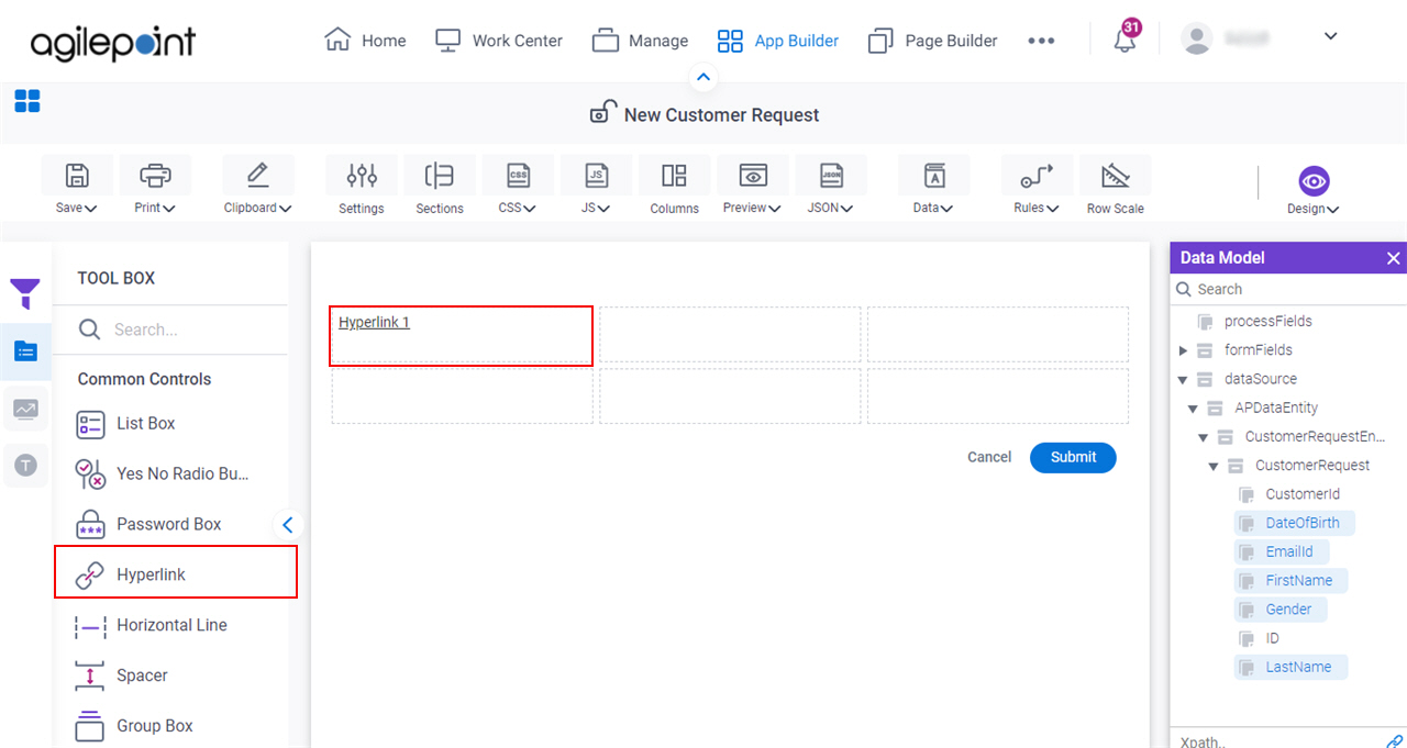 Hyperlink Form Control