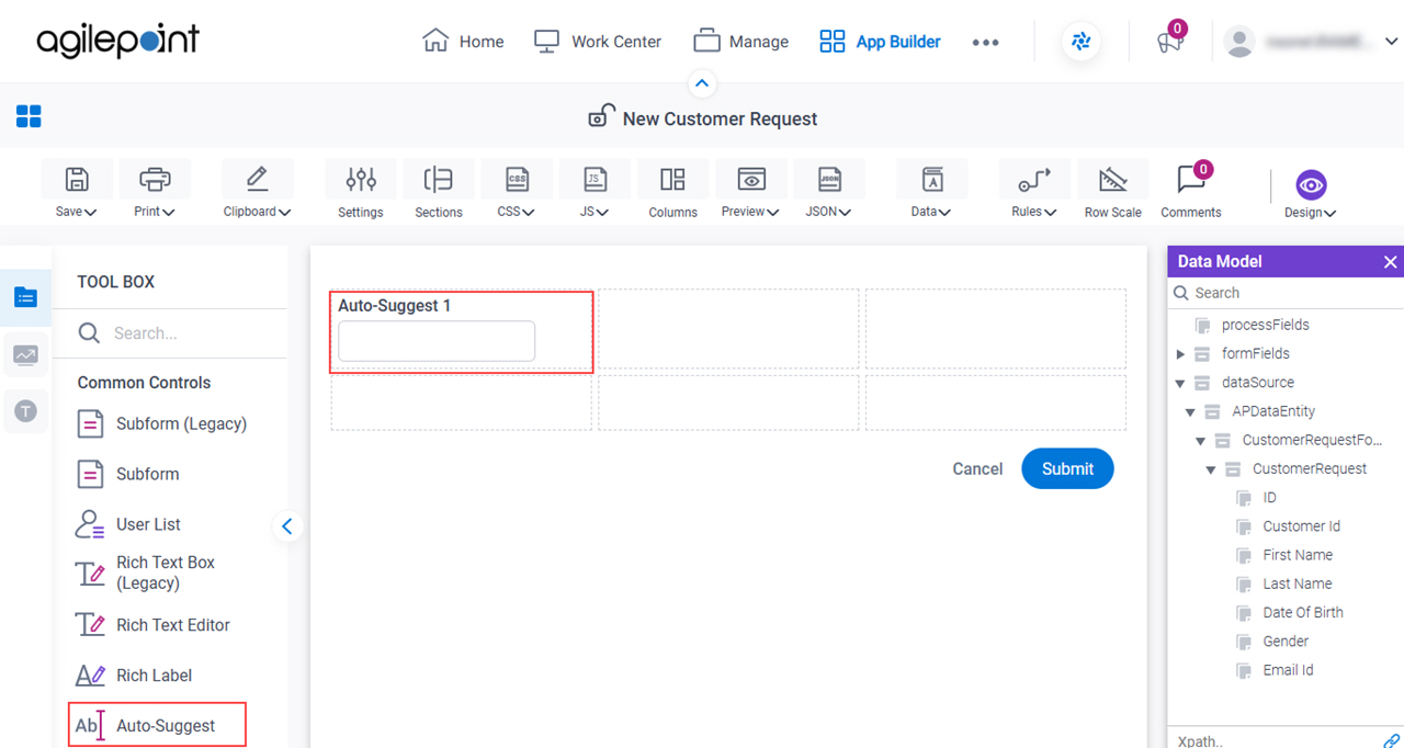 Auto Suggest Form Control