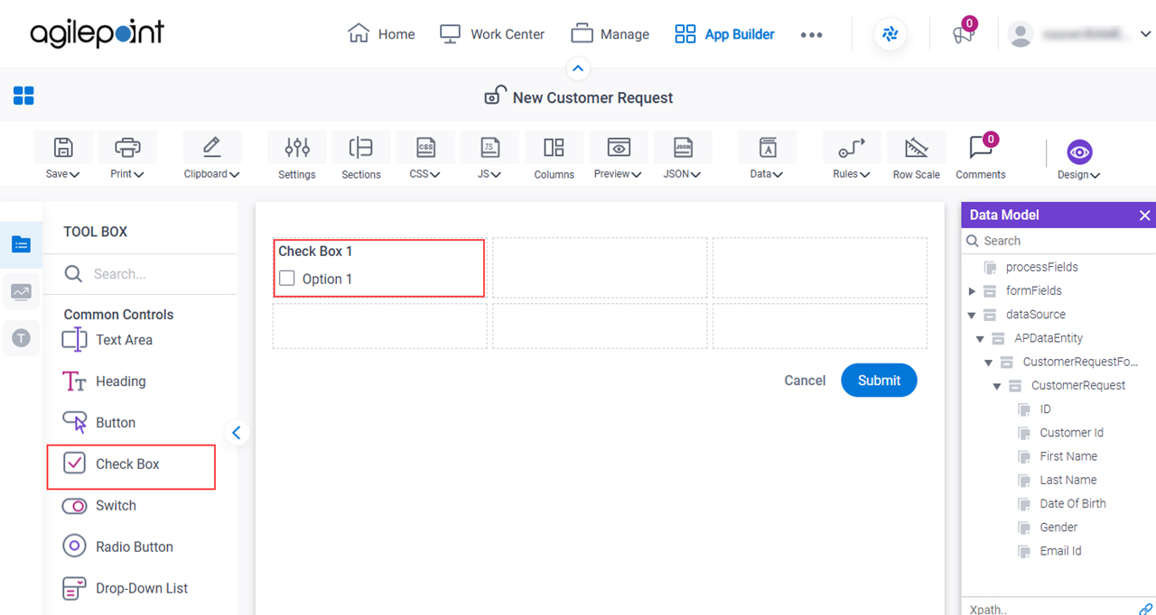 Check Box Form Control
