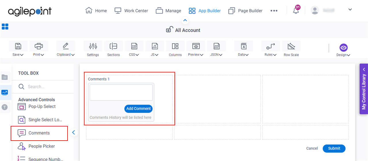 Comments Form Control