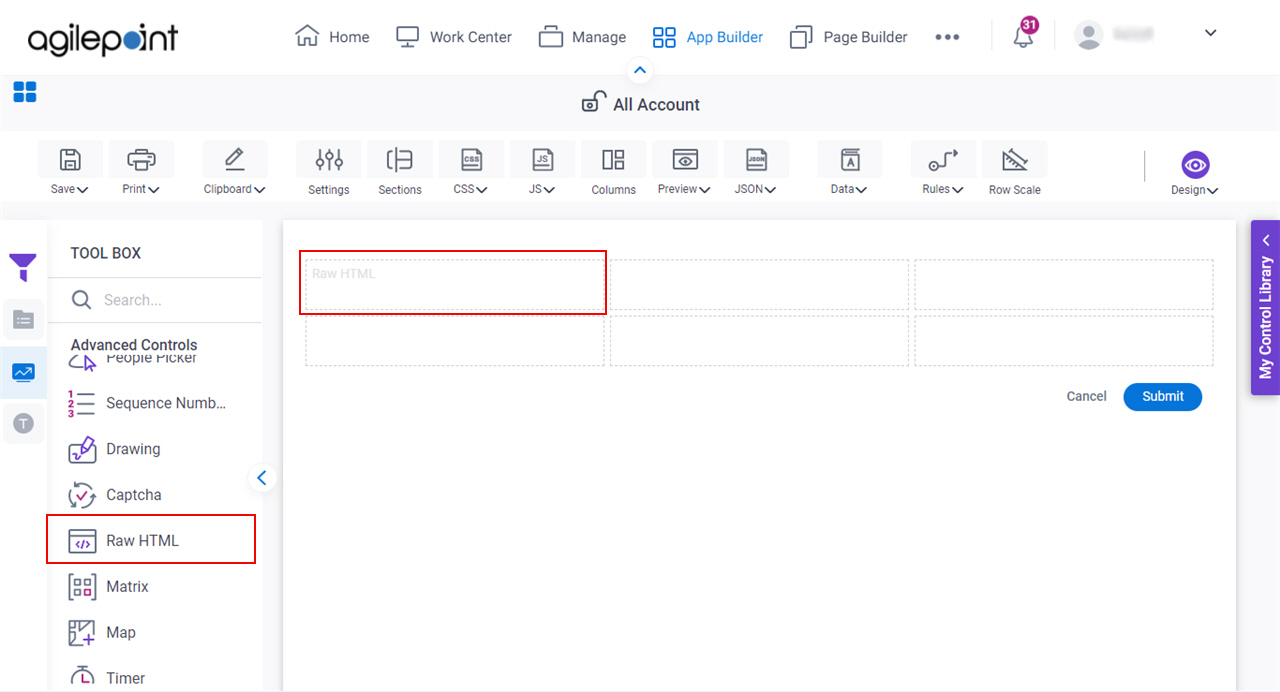 Raw HTML Control