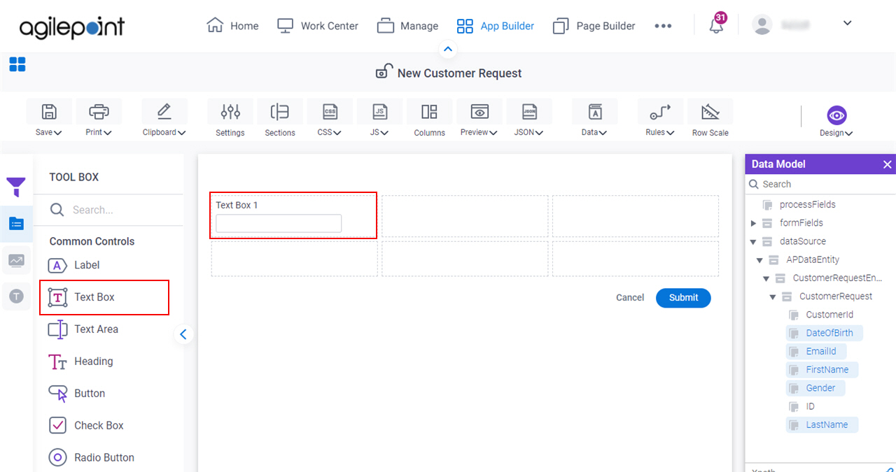 Text Box Form Control