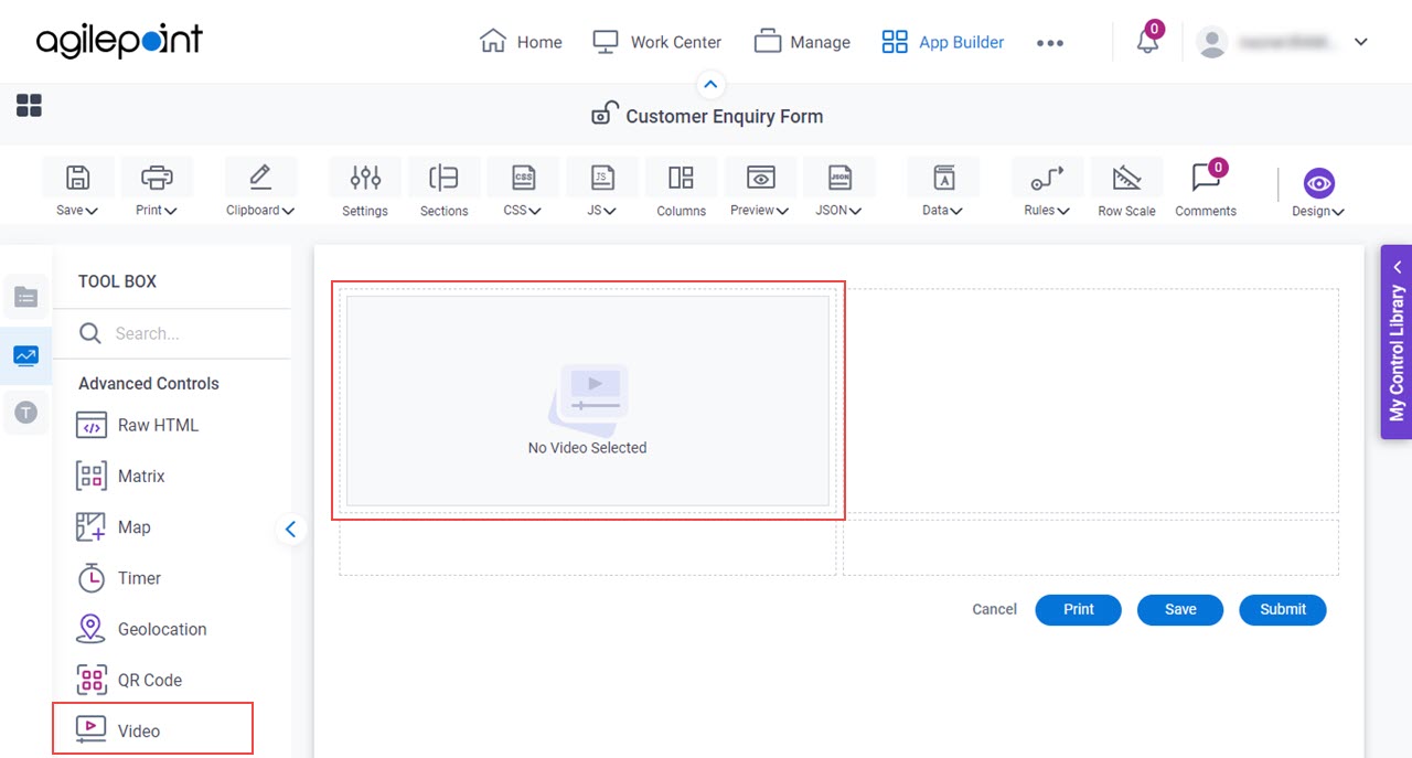 Video Form Control