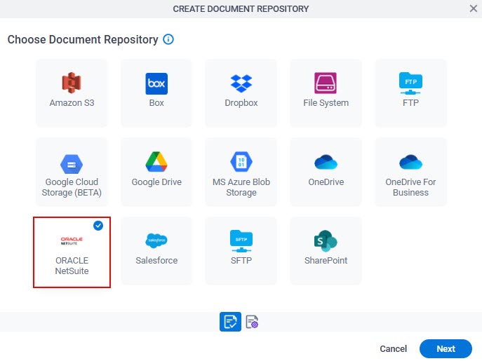 Click Oracle NetSuite