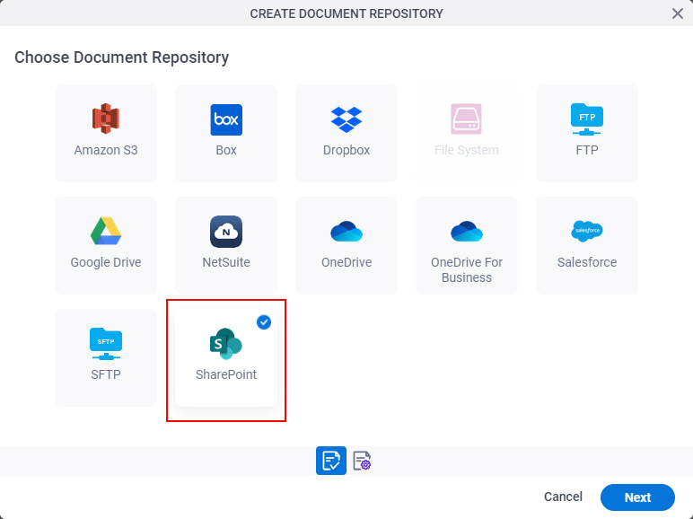 Click SharePoint