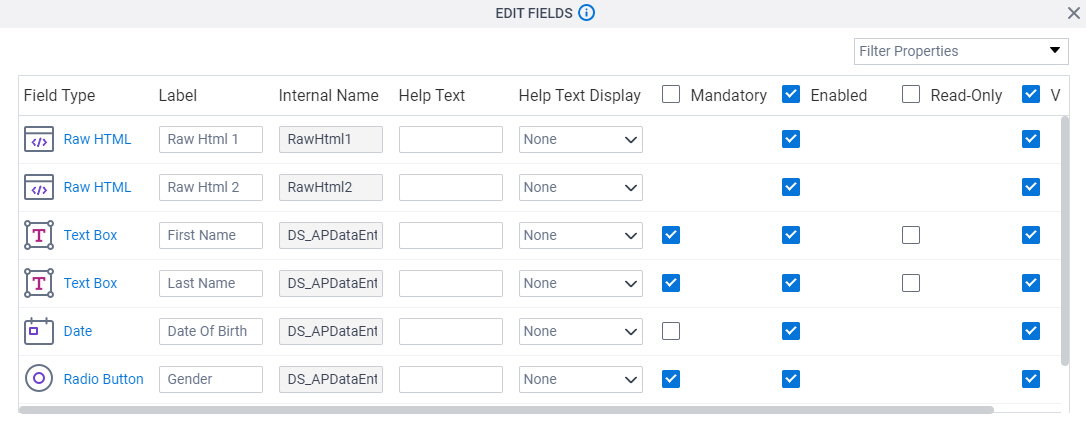 Change Form Control Properties